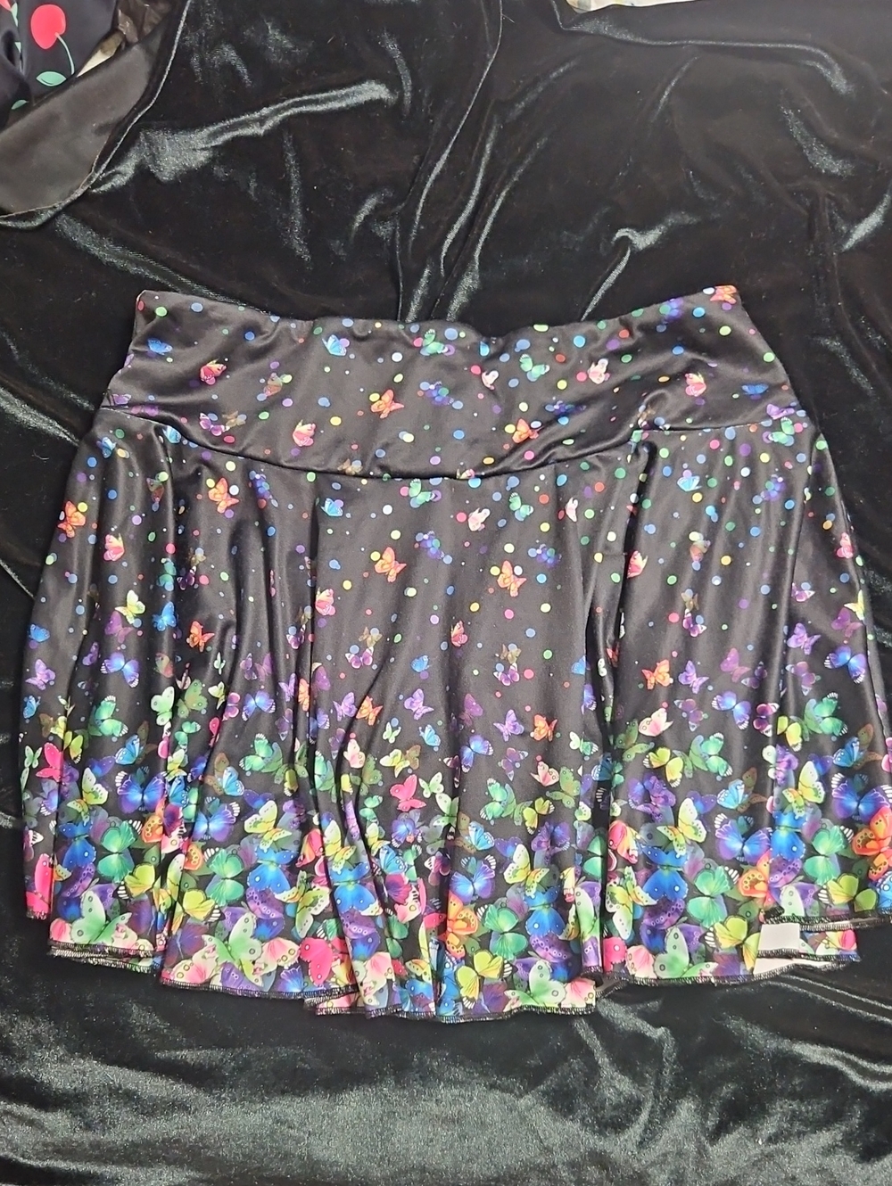 Black Butterfly Border Swim Skirt